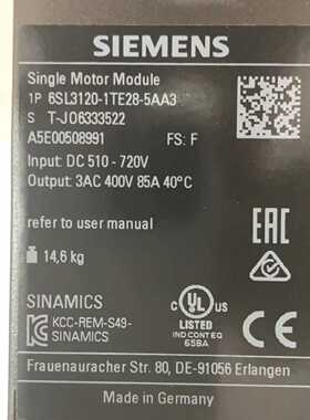 6SL31201TE285AA3现货出售工程余货包