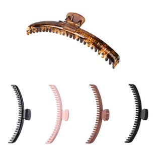 momoup新款抓夹发夹高亮细长密齿夹子侧边鲨鱼夹磨砂多用发卡头饰