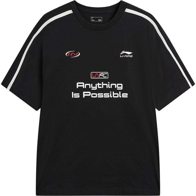 李宁宽松圆领男女短袖文化衫