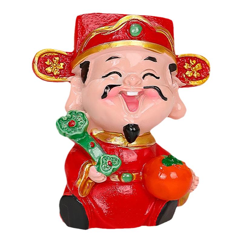 网红五路财神爷装饰品汽车摆件