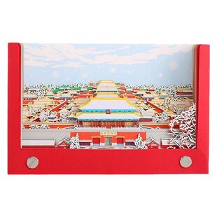 故宫雪纸雕日历3D立体手撕2026马年创意台历企业伴手礼品年终奖品