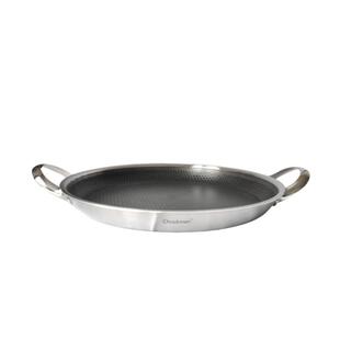 Chockmen 18/10不锈钢全花蜂窝不粘煎锅烤肉海鲜盘牛排煎盘30cm