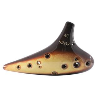 TNG陶笛12孔AC调初学入门送教材窑变色十二孔陶笛中音C调专业演奏