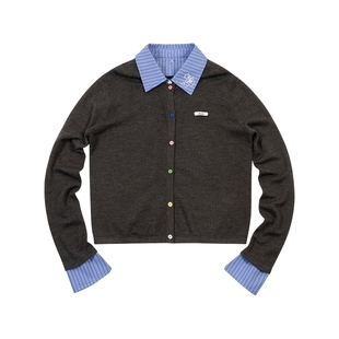 【啄木鸟伍迪联名】王一菲同款BEASTER针织衬衫女polo领上衣