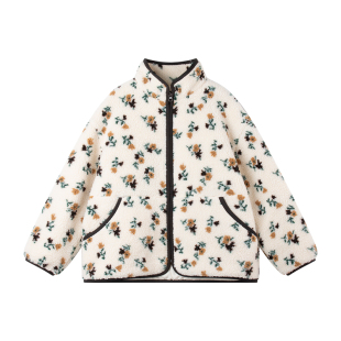 MUCMUKN【雪山花野】3M新雪丽棉韩系碎花羊羔绒外套棉服女童冬新