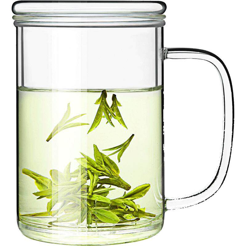 雅集茶具直觉杯玻璃杯泡茶带盖高硼硅茶水分离家用过滤水杯耐高温