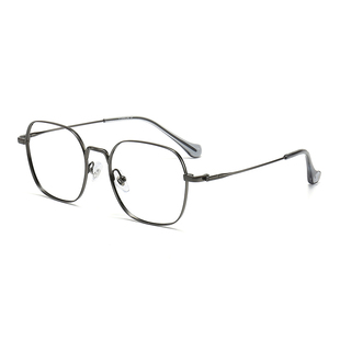 变色近视眼镜男款可配度数枪灰色高级感男士方圆脸纯钛眼镜框镜架
