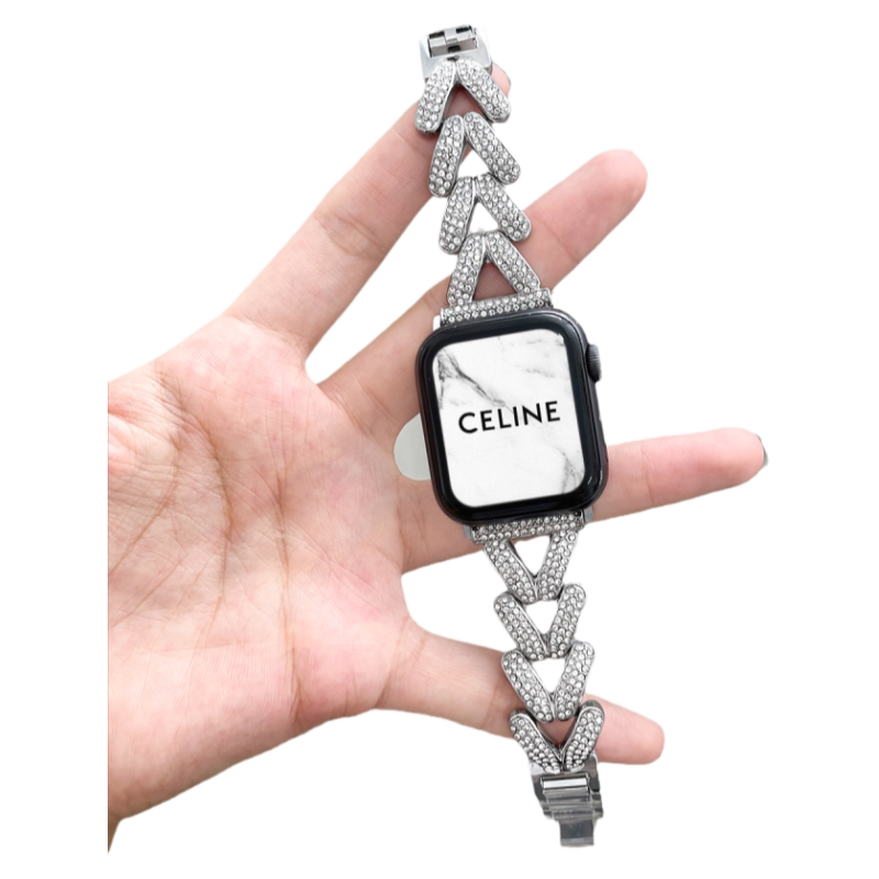 适用iwatch带钻金属表带送壳