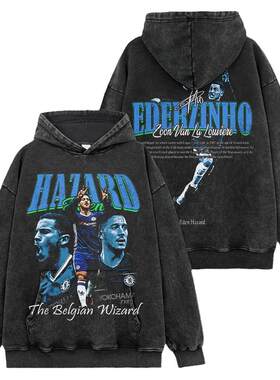 EdenHazard印花重磅连帽卫衣