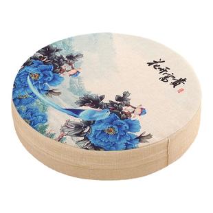 中式蒲团坐垫圆形地毯飘窗客厅坐地上的榻榻米垫子打坐禅修跪拜佛