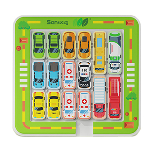 汽车华容道移车出库磁力滑动拼图二年级小学生儿童3到6岁益智玩具