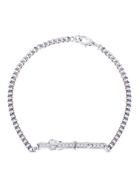 玫瑰金马蹄扣满钻手链女