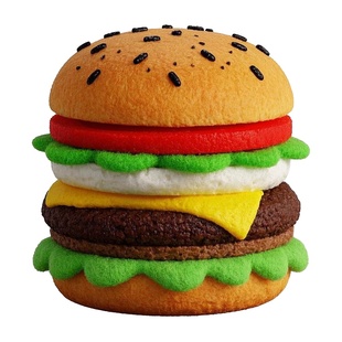 羊毛毡戳戳乐手工diy材料包自制汉堡杯垫隔热垫桌面摆件创意礼物