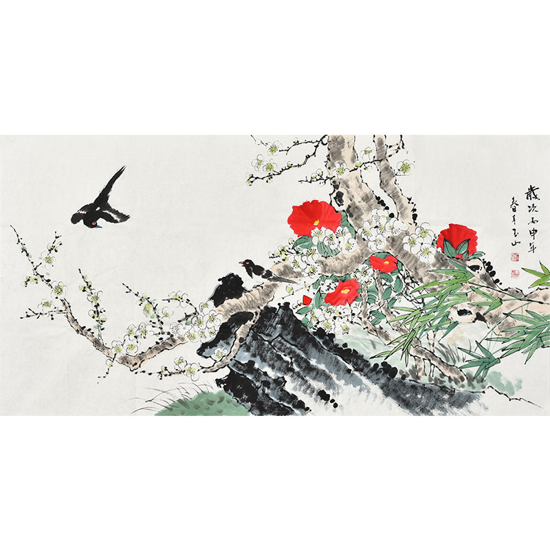 国家一级美术师霍老师原创手绘国画写意花鸟画真迹  臻藏级字画
