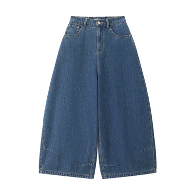 牛仔裤九分裤五袋款阔腿裤