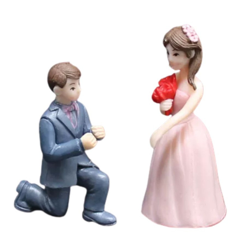 网红求婚蛋糕装饰可爱亲嘴娃娃摆件情人节情侣表白女友生日插件