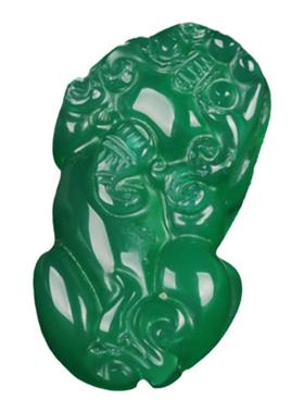 黑色玛瑙貔貅玉髓聚财男女款吊坠