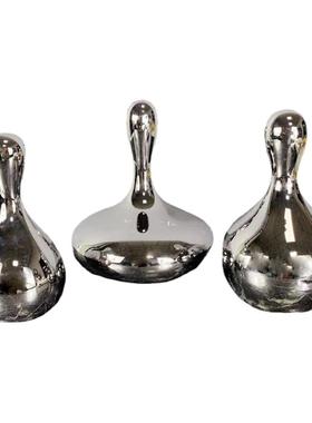 玻璃电镀银色滴水造型摆件