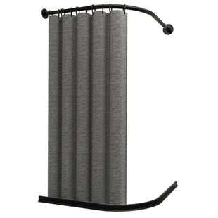 磁性浴帘套装免打孔浴室弧形干湿分离卫生间淋浴隔断帘磁吸带磁条