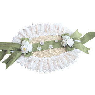 手作洛丽塔帽子波奈特汉阳折衷BNT原创设计田园风lolita草帽女夏