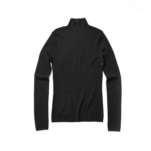 柞伴|2026春野生柞蚕丝复古针织毛衫女修身半高领澳洲羊毛打底衫