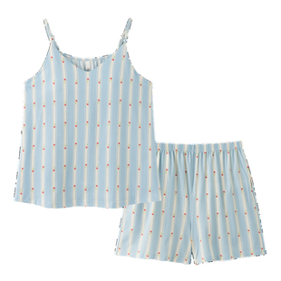 睡衣女款夏季2025新款带胸垫吊带短裤薄款性感自带文胸家居服套装