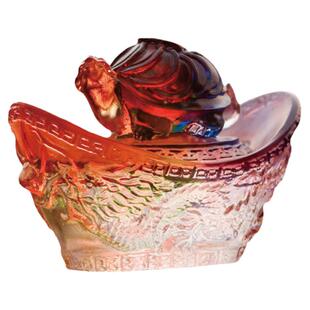 古法琉璃元宝龟摆件纳福聚宝袋装饰品新中式家用神台供奉开业用品