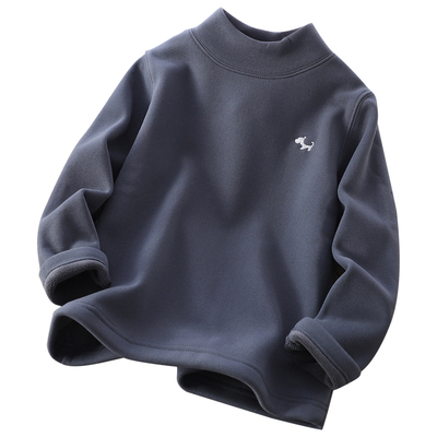 男童加绒打底衫儿童中领上衣冬装