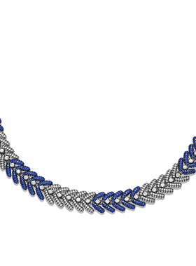 CUMEE复古培育蓝宝手链银镀金