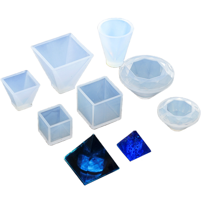 正方体模具长方几何球体DIY水晶滴胶标本模具硅胶干花金字塔钻石