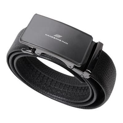 海撒柜剪标男士自动扣二层牛皮