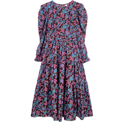 落落狷介连衣裙秋冬碎花长袖