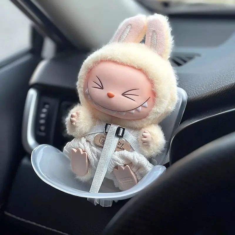 labubu安全座椅娃娃车载摆件中控台出风口装饰品拉布布玩偶挂件