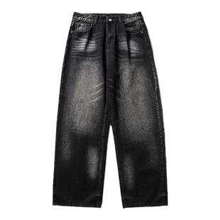 2026新款宽松直筒黑色水洗牛仔裤春秋款男生长裤子百搭潮流日系