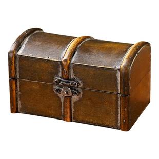 复古木质收纳盒桌面小木盒珠宝首饰文玩收藏盒仿古小匣子拍摄道具