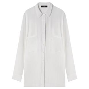 COCOBELLA微透蝙蝠袖廓形白衬衫女Oversize松弛感休闲开衫SR3193