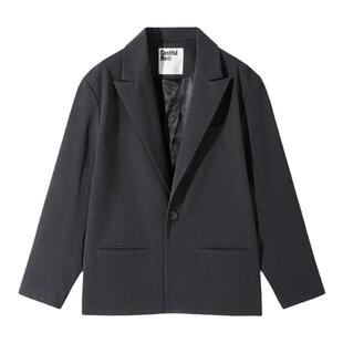 Costful Ro零染色纺TR斜纹枪驳领西服 复古雅痞宽松休闲西装外套