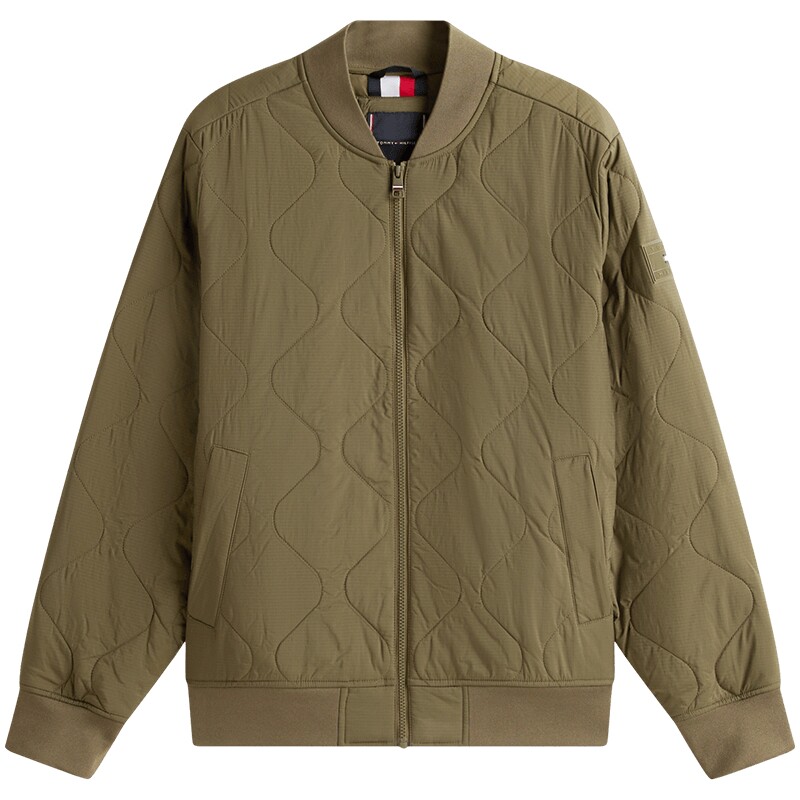 Tommy男装轻薄绗缝棒球棉服夹克