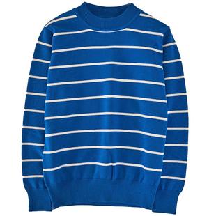 儿童打底毛衣针织衫男童女童条纹线衣棉单件薄款中大童内搭春秋款