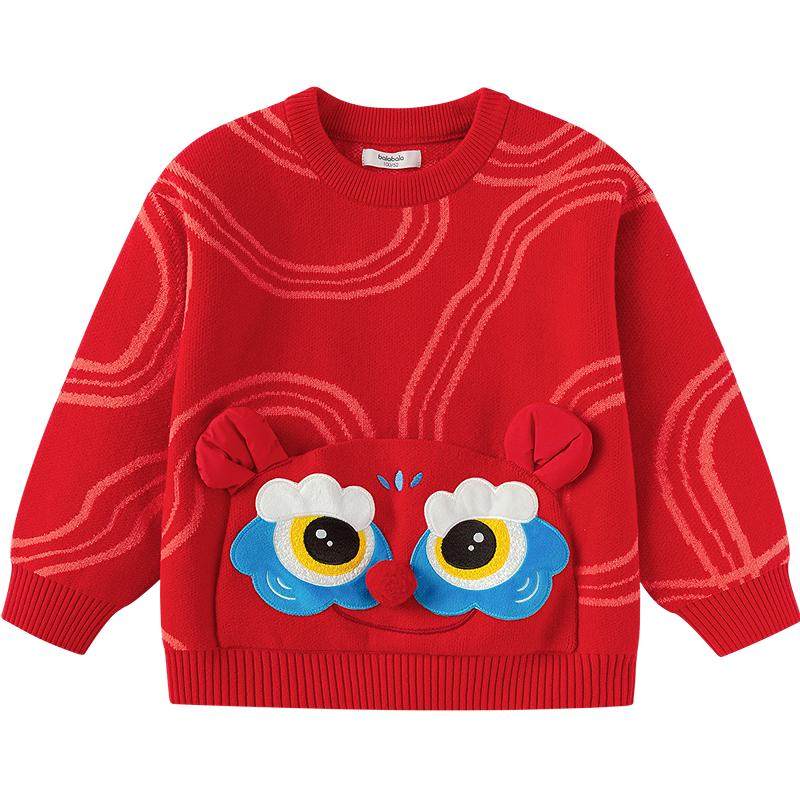 巴拉巴拉儿童毛衣新中式针织衫潮