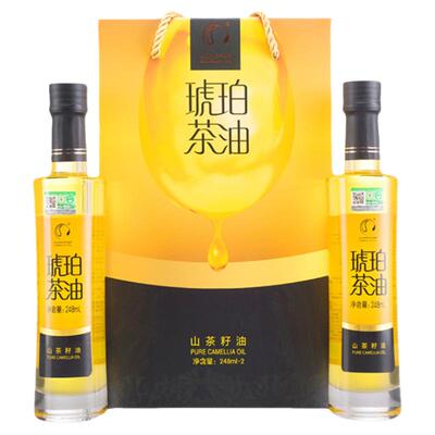 酉阳琥珀山茶油248ml双支礼盒装重庆酉阳800野生茶籽纯食用油
