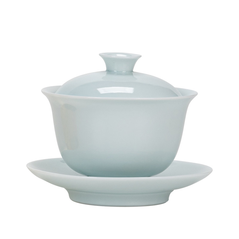 起煌 影青茶艺教学茶具套组红茶功夫盖碗套装茶艺师考试培训陶瓷