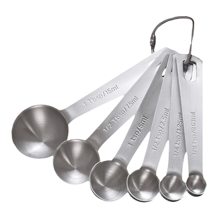 304不锈钢量勺 4/6件 套装刻度计量厨房克度量匙烘焙家用控限盐勺