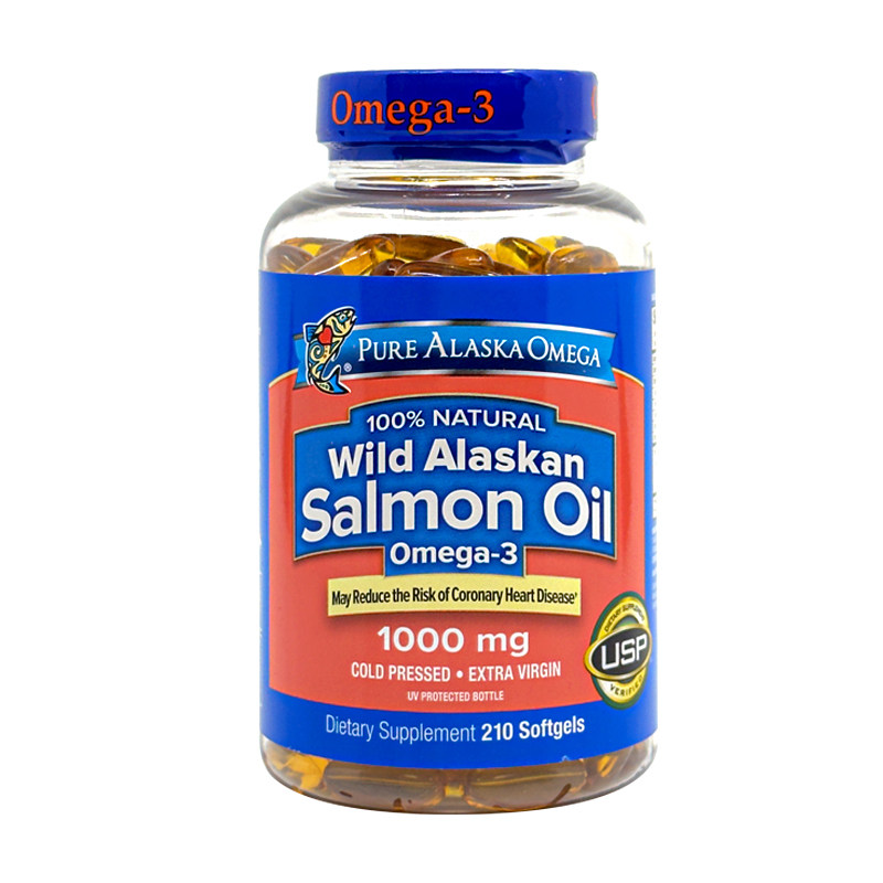 美国直邮PureAlaska Omega3阿拉斯加野生纯净三文鱼油软胶囊210粒