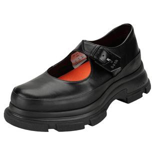 both女款玛丽珍鞋厚底增高乐福鞋潮流深口皮鞋英伦风单鞋女鞋冬