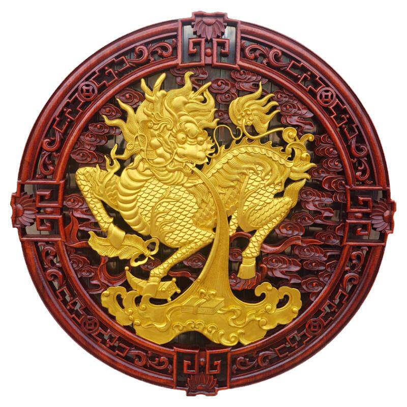 客厅玄关电视背景墙东阳木雕