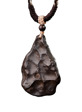 天然黑色陨石原石吊坠促循环项链