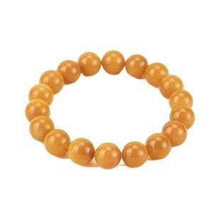 黄玉手串天然玉石手链招财转运缅甸鸡油黄珠子补土送妈妈生日礼物