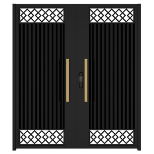 农村镀锌铁艺别墅庭院大门现代简约不锈钢庭院门铝合金单对开大门