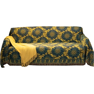 北欧四季通用棉麻沙发垫全盖美式轻奢毯子网红全包万能套罩巾全盖